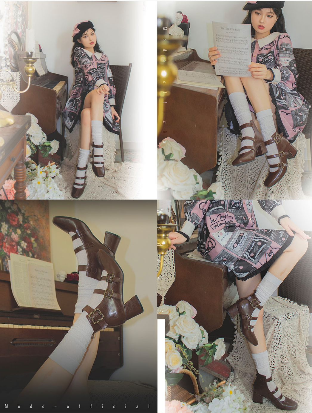 Vintage Elegant Lolita Three-buckle Mary Janes Shining Shoes - image 15