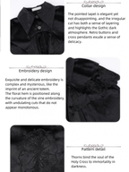 Pilgrim - Black Gothic Lolita Cape, Detachable 2-Piece - image 6