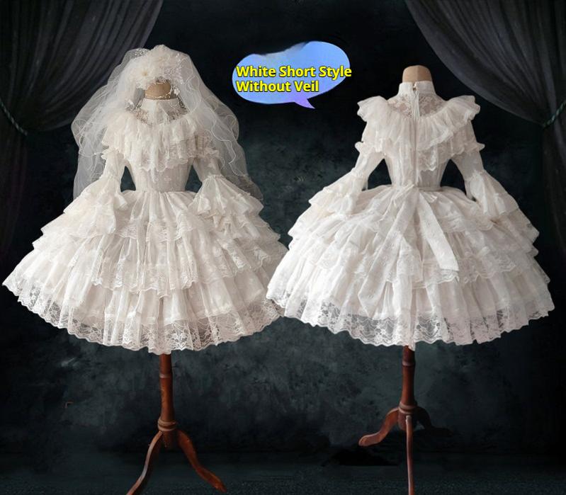 Halloween Gothic Wedding Lolita OP Dress - image 8