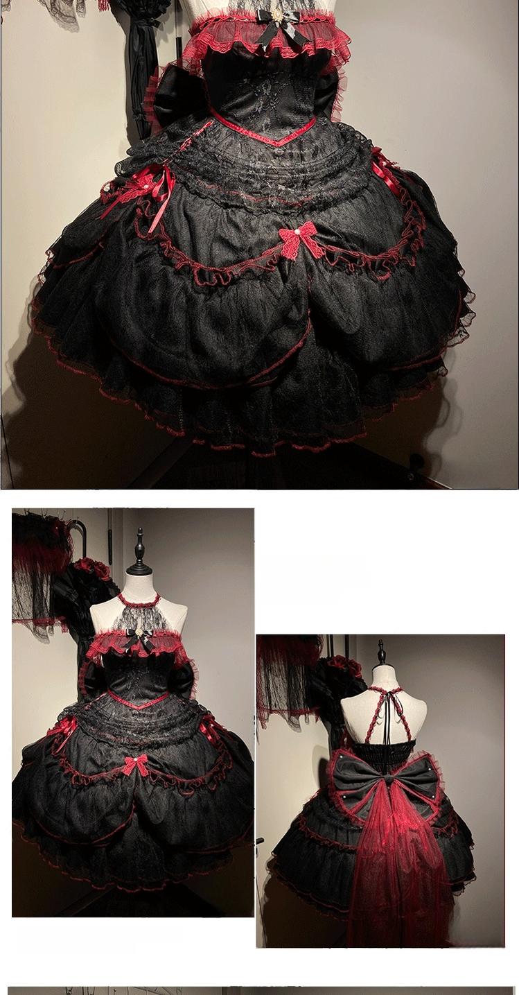 Cascading Poetry - Gothic Lolita JSK Dress, Lace & Tiered Hem - image 12
