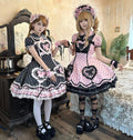 Maiden's Heart Knot - Cotton Old School Lolita Dress, Heart Polka Dot - image 1