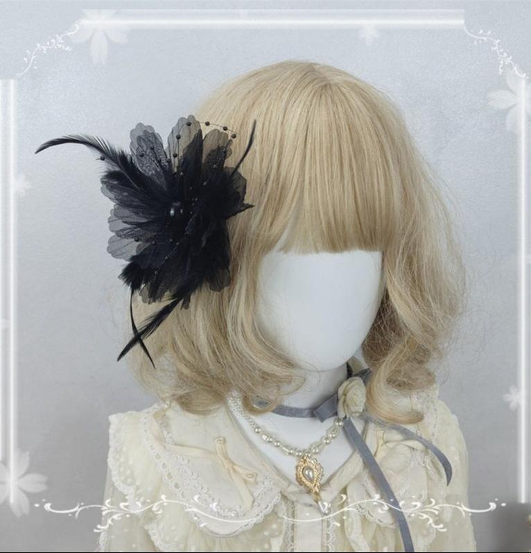 Floral Shaped Lolita KC, Pearls Accent Headdress - image 1