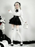 Snow White Lace-Cape Top with Long Sleeves - AMAHAKAWA - image 3