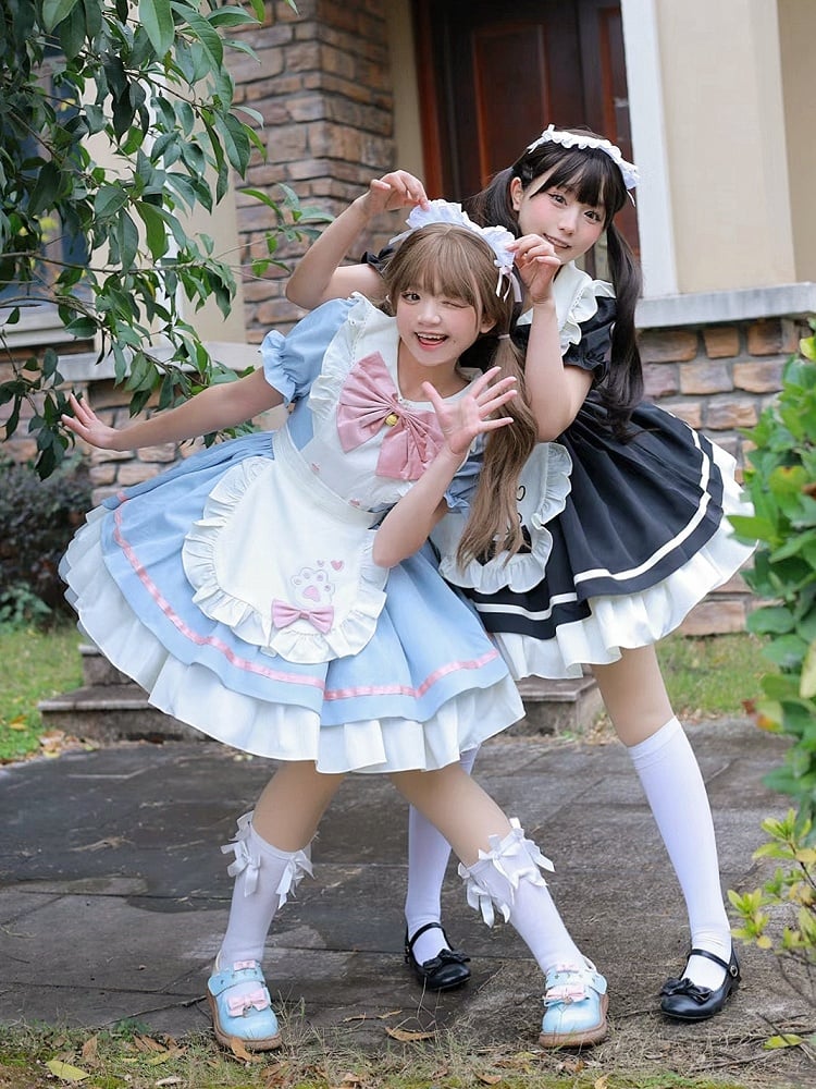 Kitty Paw Embroidery Sweet Lolita Apron Dress - image 5