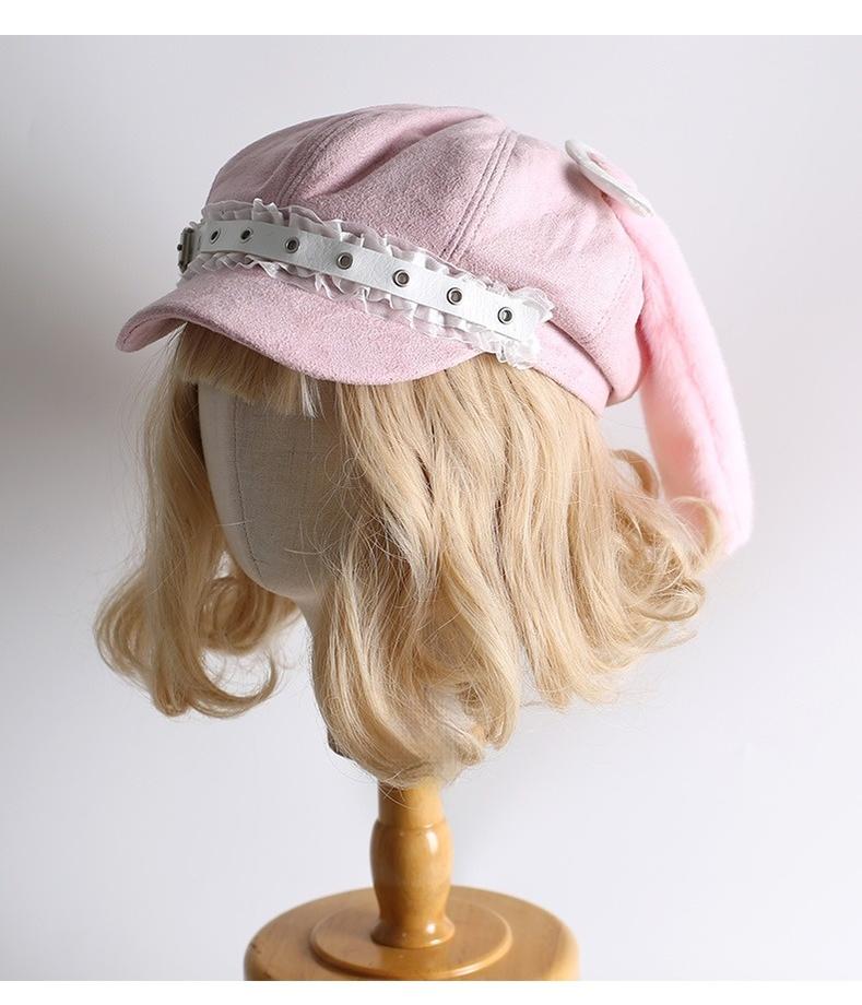 Kawaii Lolita Hat Daily Baseball Cap with Detachable Ears - image 2
