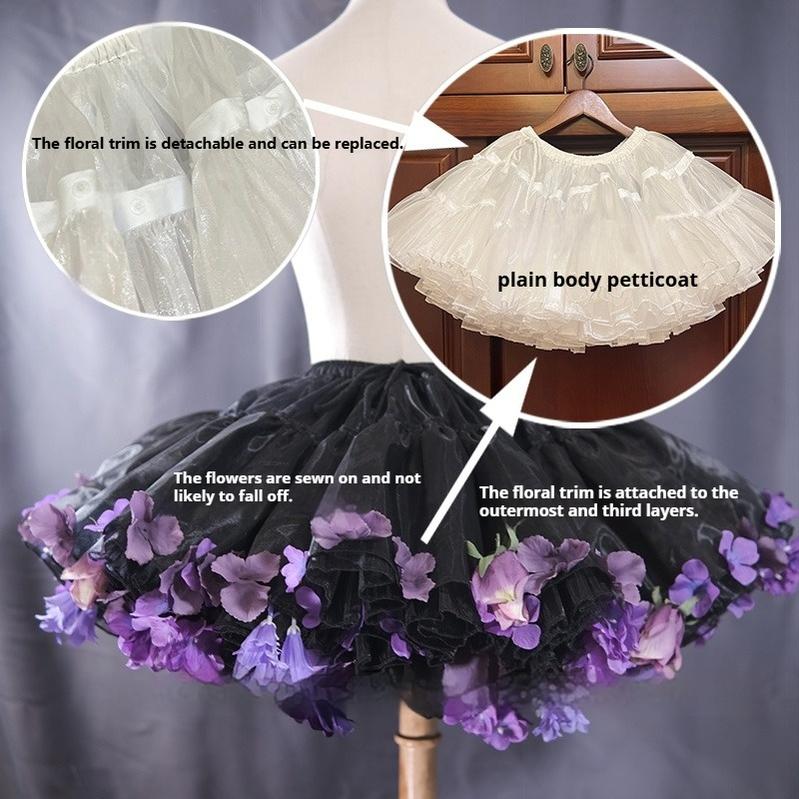 Floral Lolita Petticoat with Detachable Trim Collection - image 22
