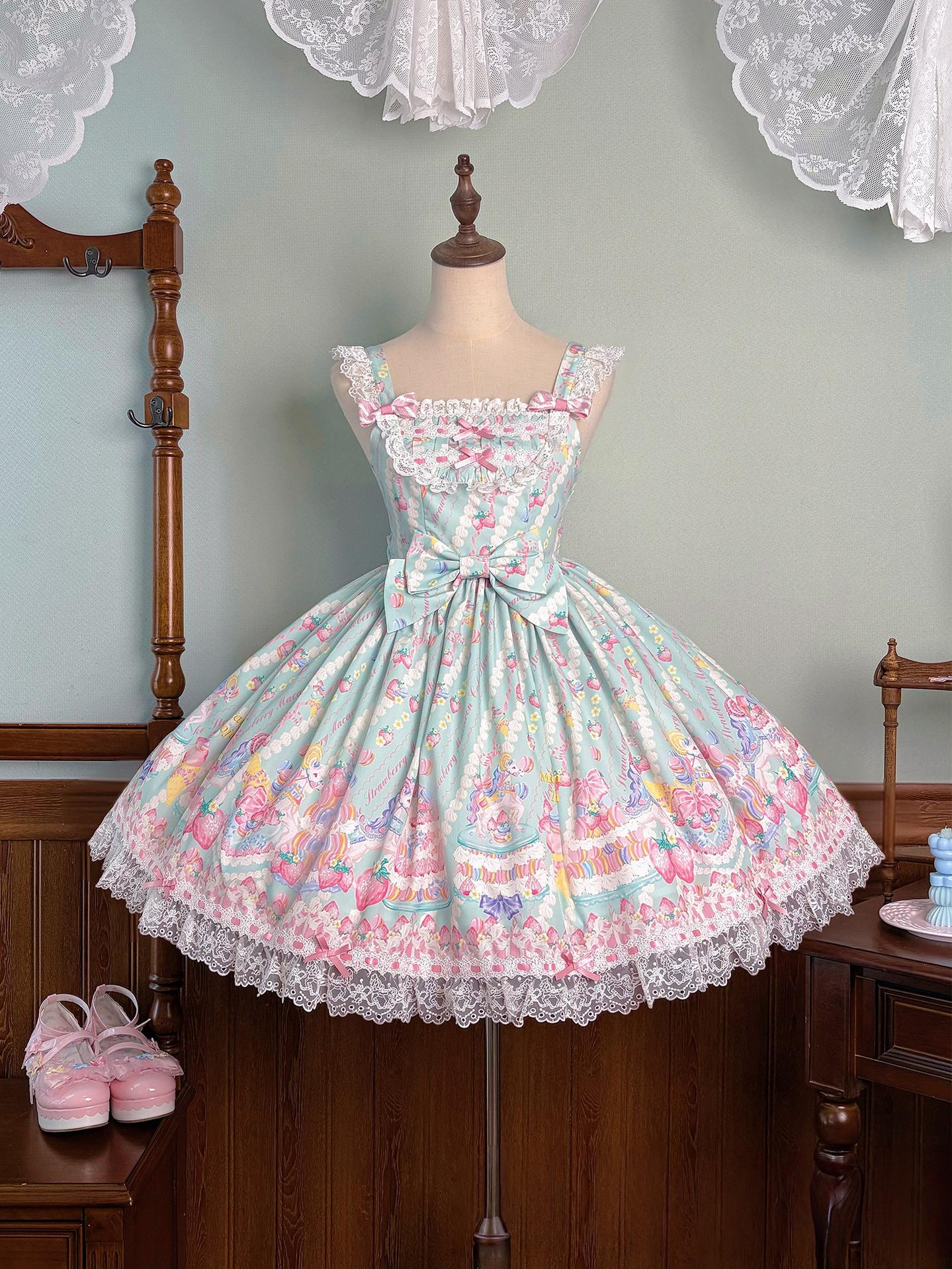 Macaron - Printed Sweet Lolita OP Dress and Old School JSK - image 61