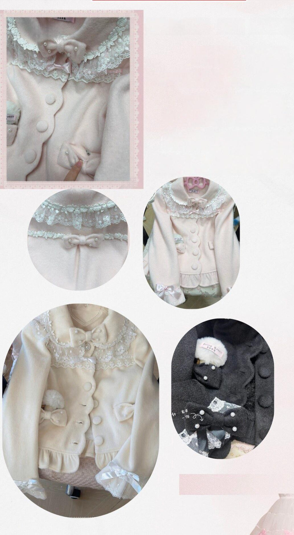 Petal Girl - Loose Sweet Lolita Coat, Detachable Bow - image 5