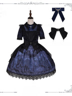 Midnight Rose Cemetery Dress with Overlay - iris de nuit - image 2