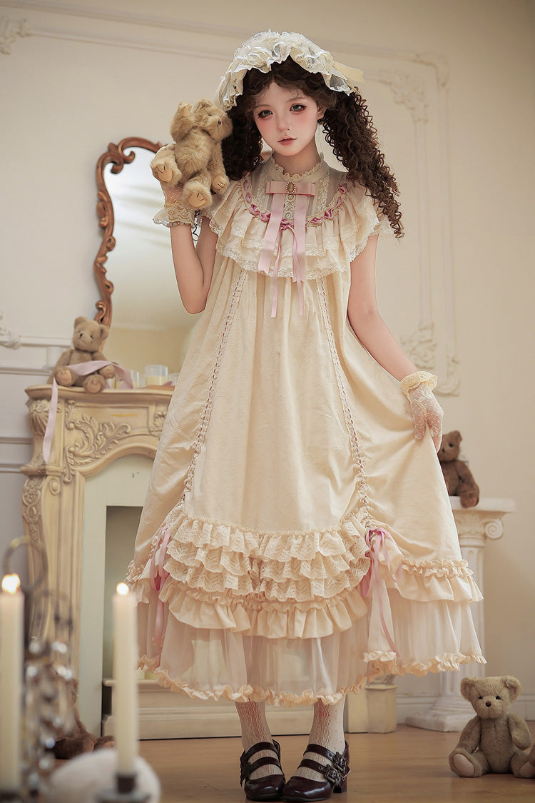 Lily's Dream - Apricot Sweet Lolita Dress, Short and Long Versions - image 23