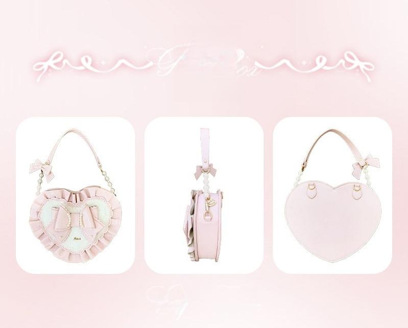 Small Gift Box - Sweet Lolita Heart Handbag, Bow Accent - image 6