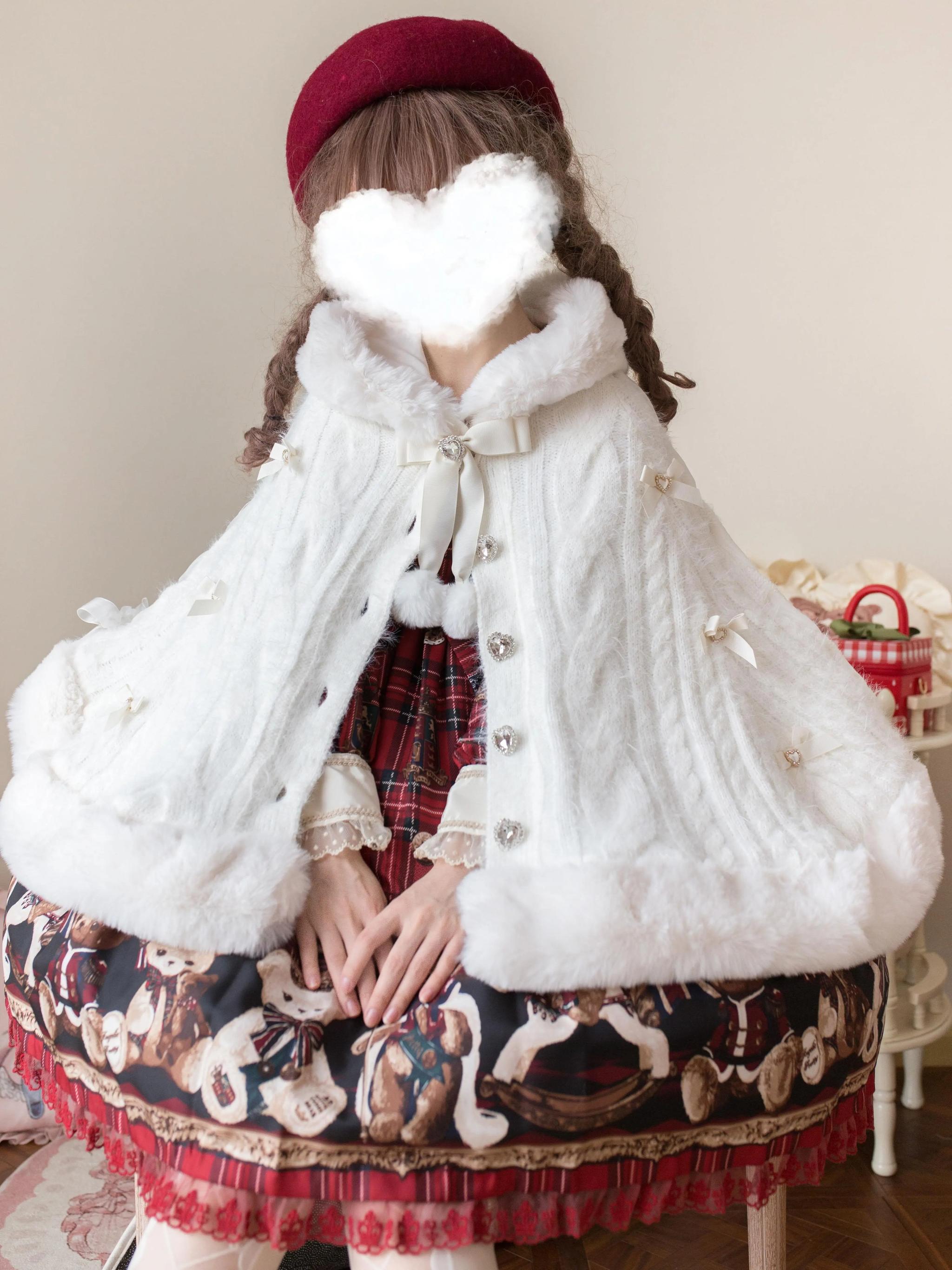 Sweet Bliss - Sweet Lolita Cape Winter Lolita Sweater Coat - image 4