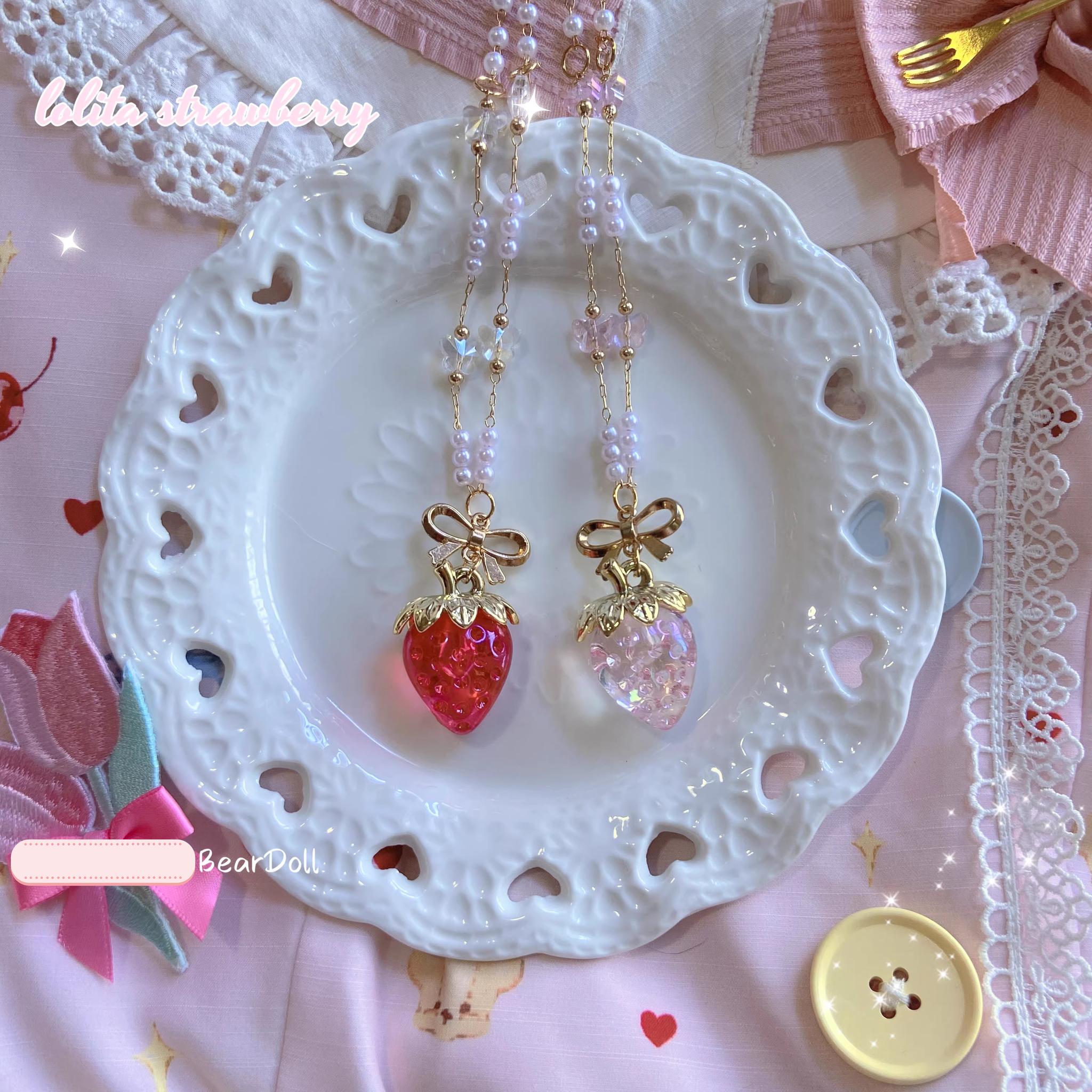 Sweet Lolita Strawberry Charlotte Necklace - image 1
