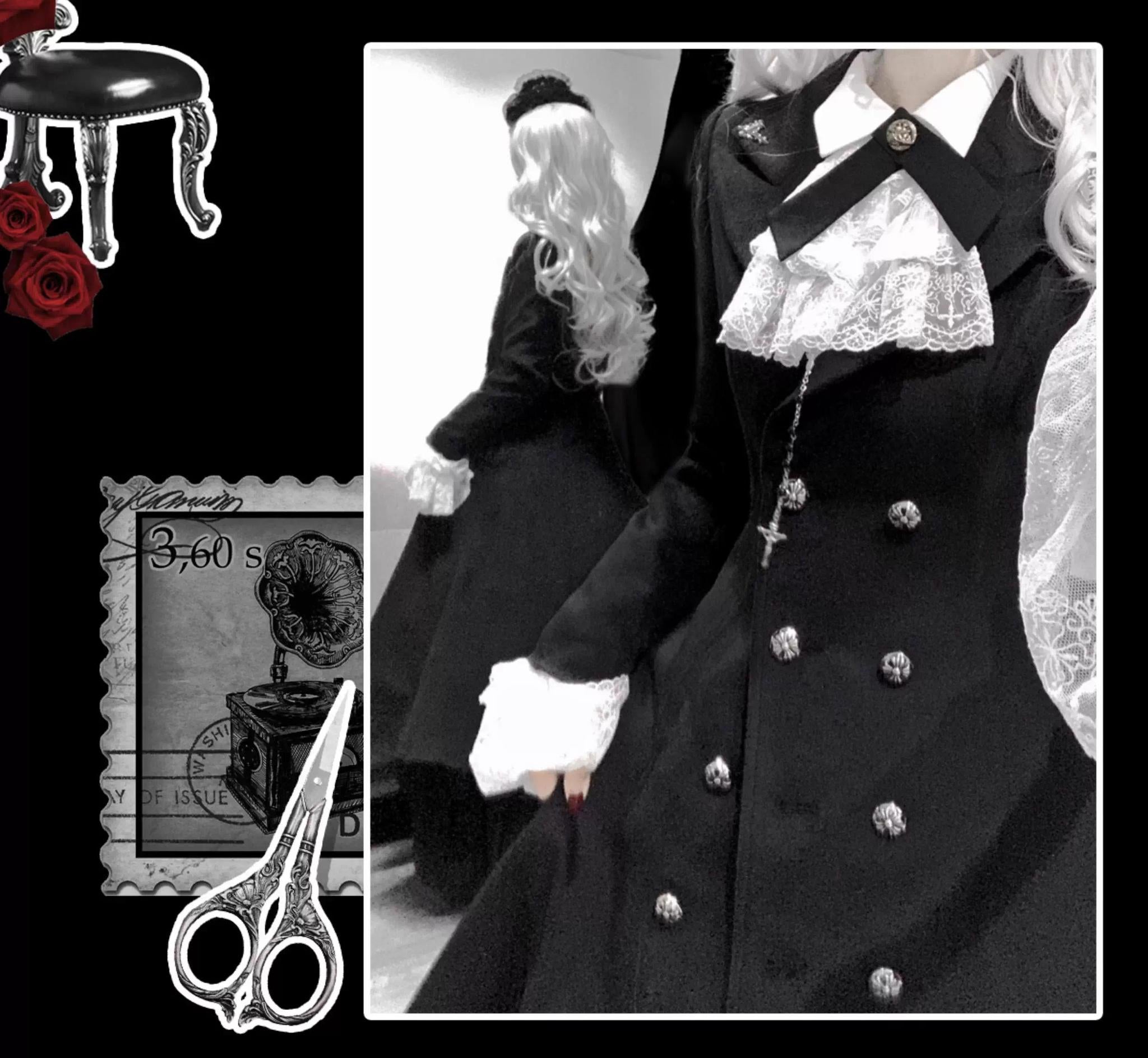 Downfall Dawn - Gothic Double-Breasted Lolita Coat - image 15