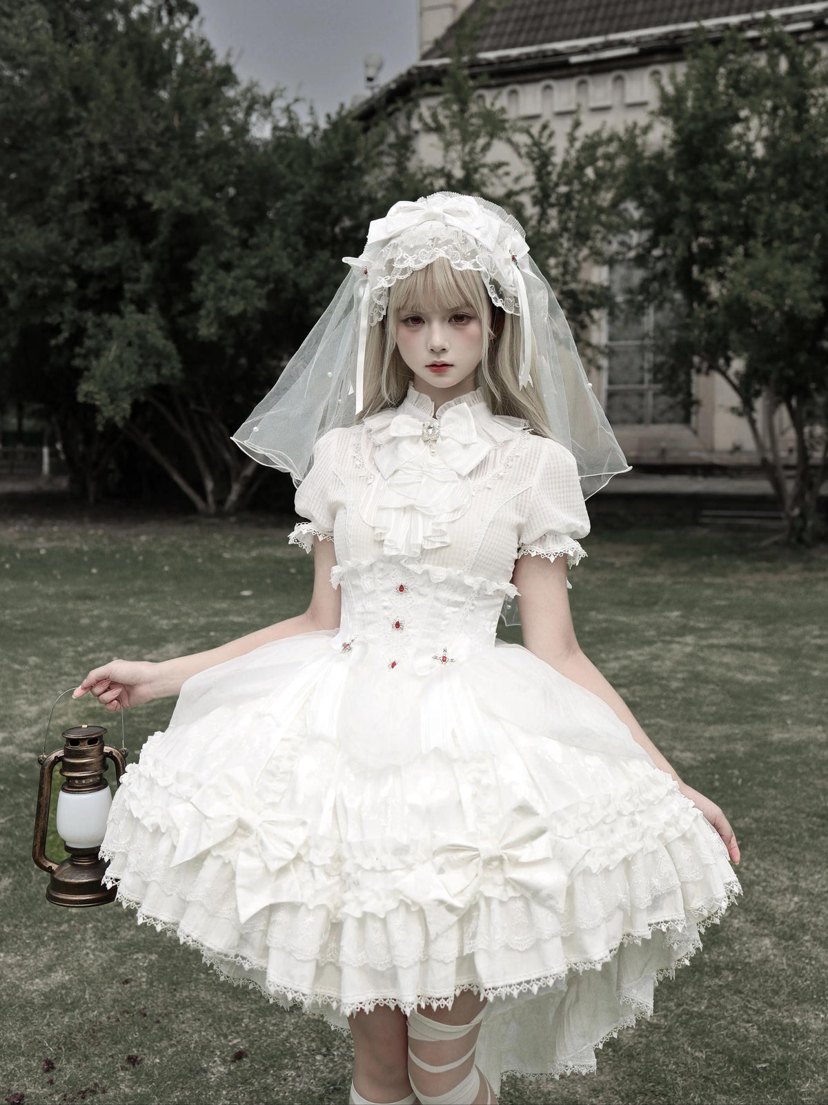 Spider Cross Knot Gothic Lolita Skirt and Blouse Set - image 16