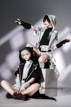 Functional Style Ouji Cat-Ear Long Coat in Black - image 12
