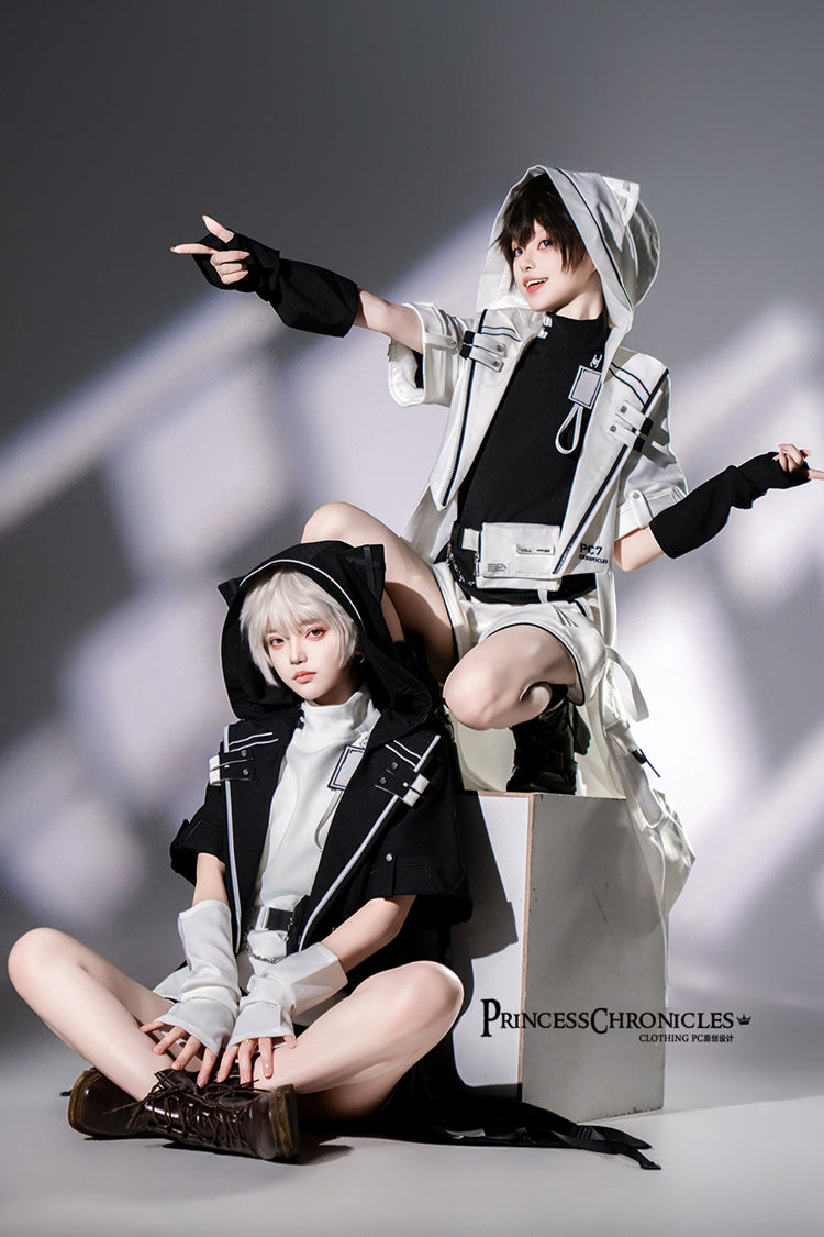 Functional Style Ouji Cat-Ear Long Coat in Black - image 12
