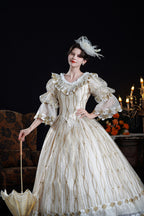 Champagne Palace Classic Victorian Lolita Puff-Sleeve Dress - image 5