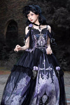 Skull Magic Gothic Lolita Top and Skirt Set in Black and Blue - image 10
