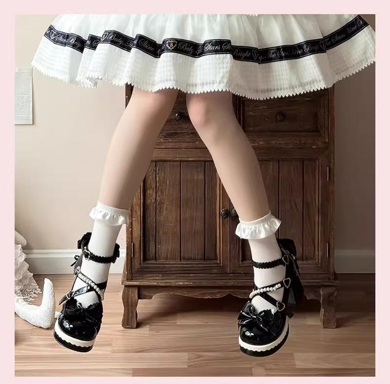 Crush Complex - Sweet Lolita Heel Shoes, Pearls & Bows - image 37