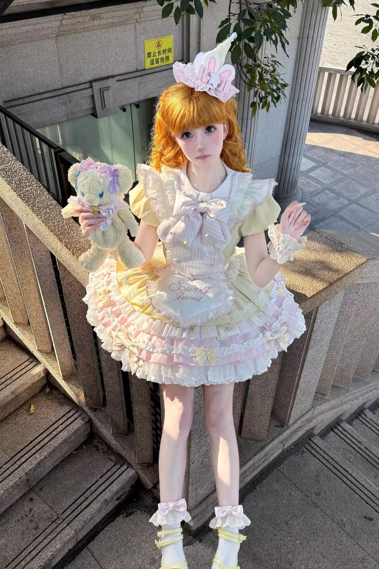 Sweet Bunny Chef Sweet Lolita OP Dress, Apron and Bow Set - image 8