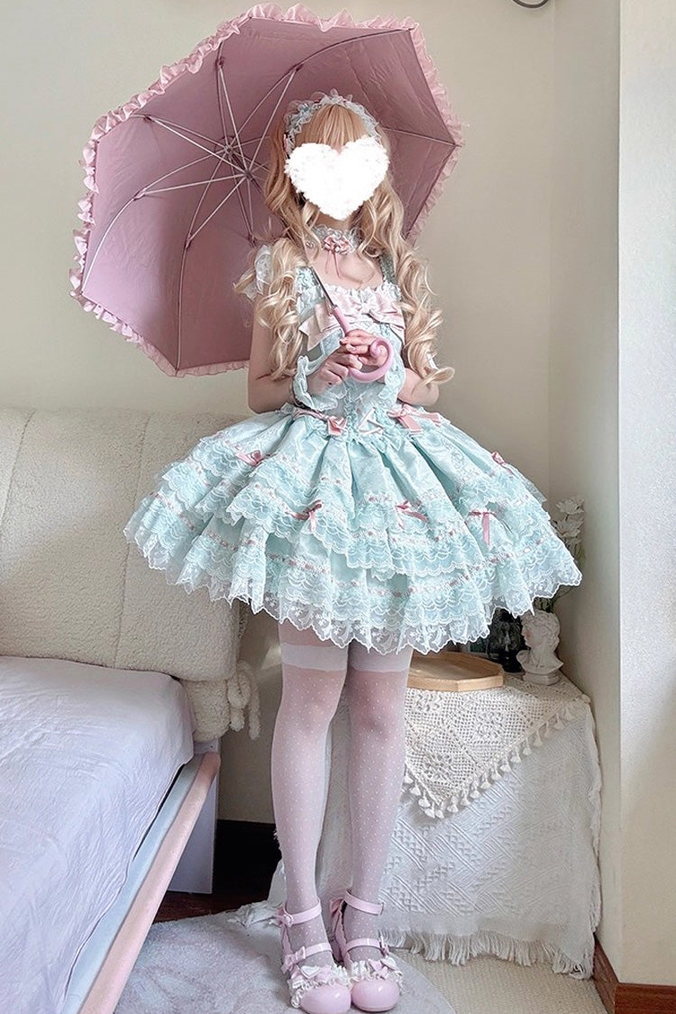 Flora Isle Butterfly Sweet Elegant Lolita JSK Dress in Green - image 4