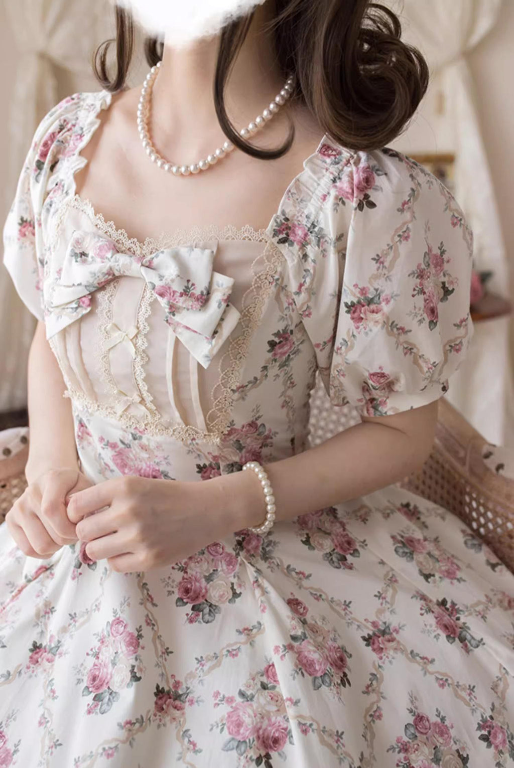Pastoral Poem - Elegant Lolita OP Dress Floral Print 6-Piece Cut Lolita Dress - image 23