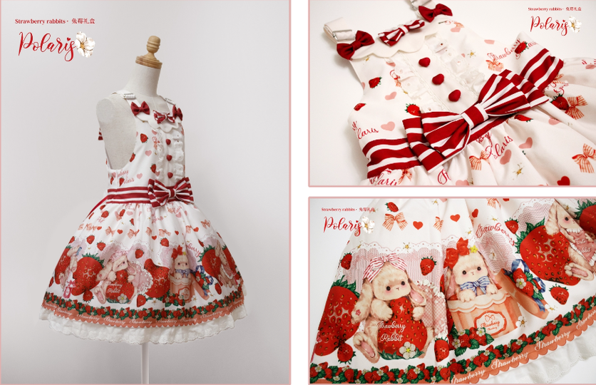 Rabbit Berry Gift Box - Sweet Lolita Salopette and Dress Set - image 44