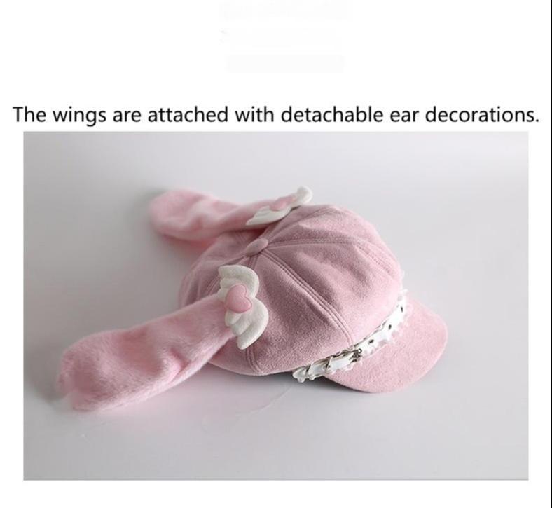 Kawaii Lolita Hat Daily Baseball Cap with Detachable Ears - image 8