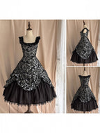 Silver and Black Ruffled JSK Gothic Lily - Miss Point - image 2