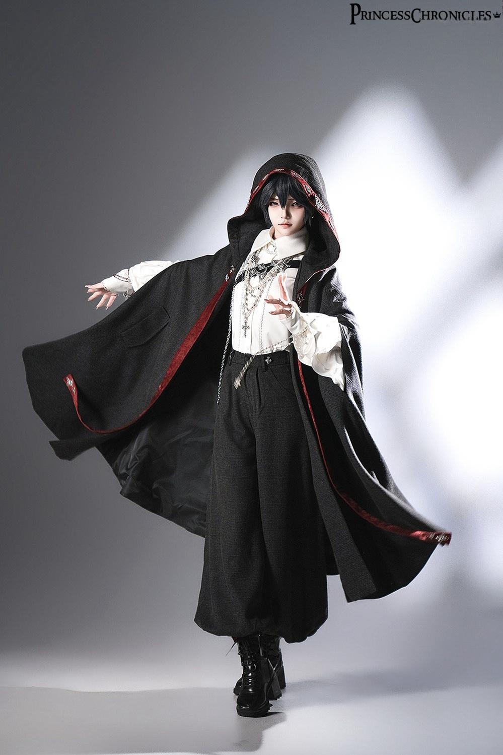 Divine Covenant - Retro Ouji Lolita Pants Suit Male Lolita Long Cape - image 5