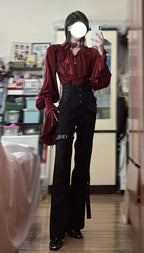 Ouji Lolita V-Line Backless Blouse & Slight Flare Pants - image 20