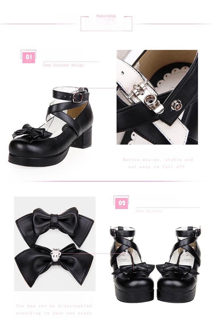 Sweet Lolita Shoes Round Toe Middle Heel - image 11