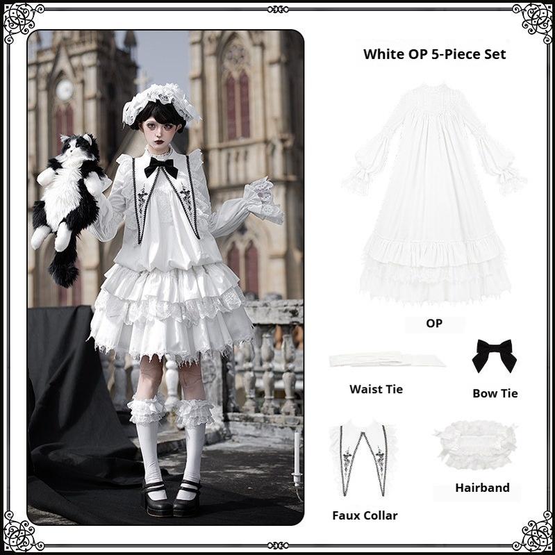 Dawn Bell & Dusk Song - Gothic Lolita Velvet OP Dress, Back Zipper and Accessories - image 26