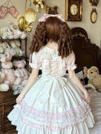 Little Dessert Chef - Old School Lolita JSK Dress, Cream-Like Ruffle and Accessories - image 8