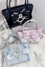 Sweet Ruffle Bowknot Pearl-Chain Lolita Handbag - image 1