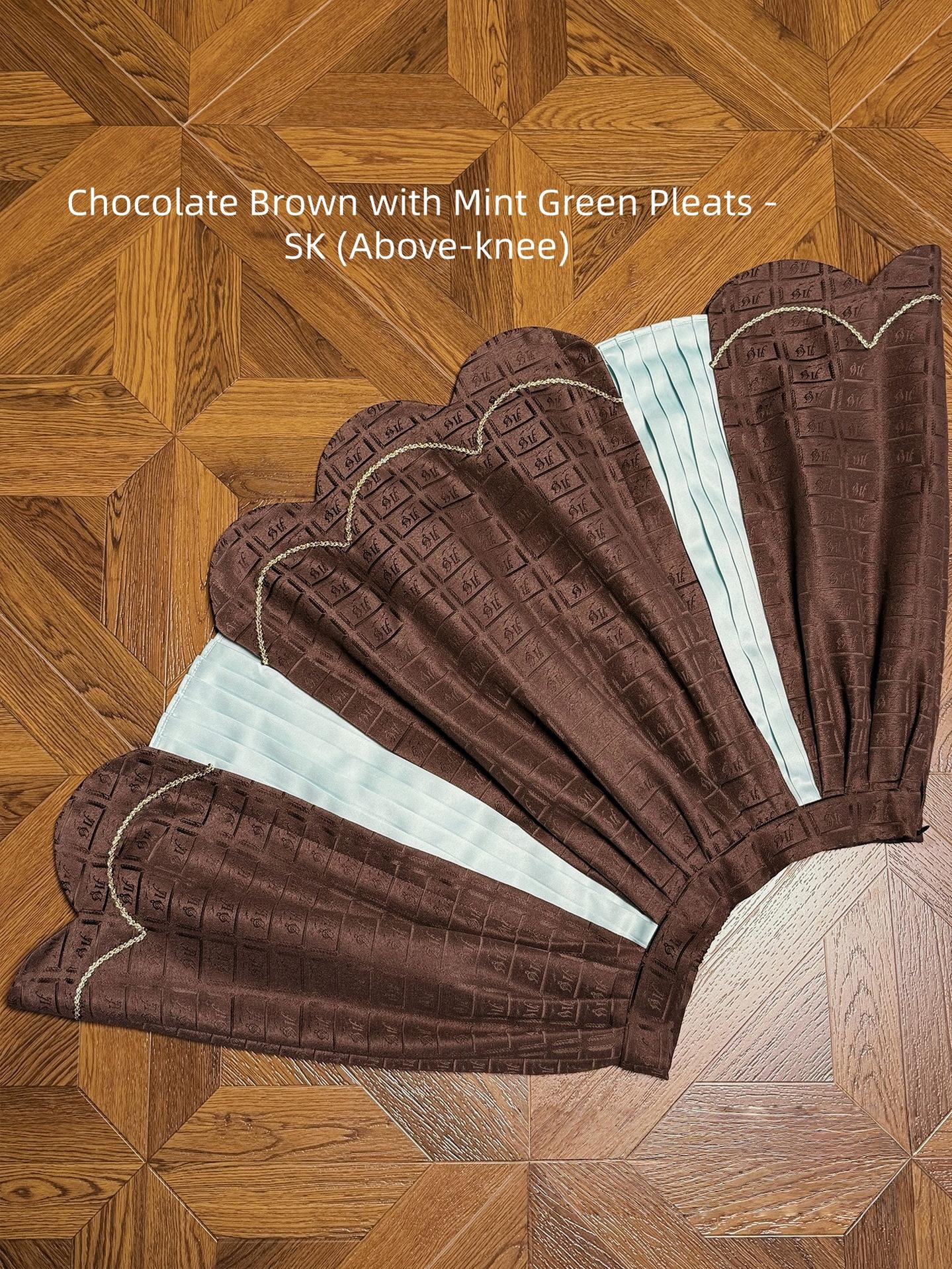 Bear Chocolate Slab - Classic Lolita Pleated JSK & SK Dress, Side Zipper - image 13