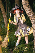 Witch and Paradise - Short Sleeves Ruffle Bowknot Sweet Japanese Halloween Lolita Dress Vest Set - image 12