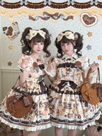 Chocolate Cake Party Honey Cat Print Sweet Lolita JSK - image 7