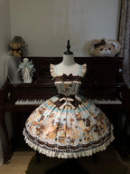 Chocolate Cake Party Honey Cat Print Sweet Lolita JSK - image 2