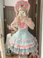 Cream Fondant Sweet Retro Six-Panel Lolita JSK and Accessories - image 17
