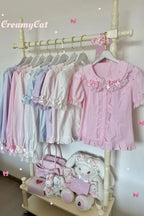Lacework Frill Cotton Old School Lolita Blouse - image 1