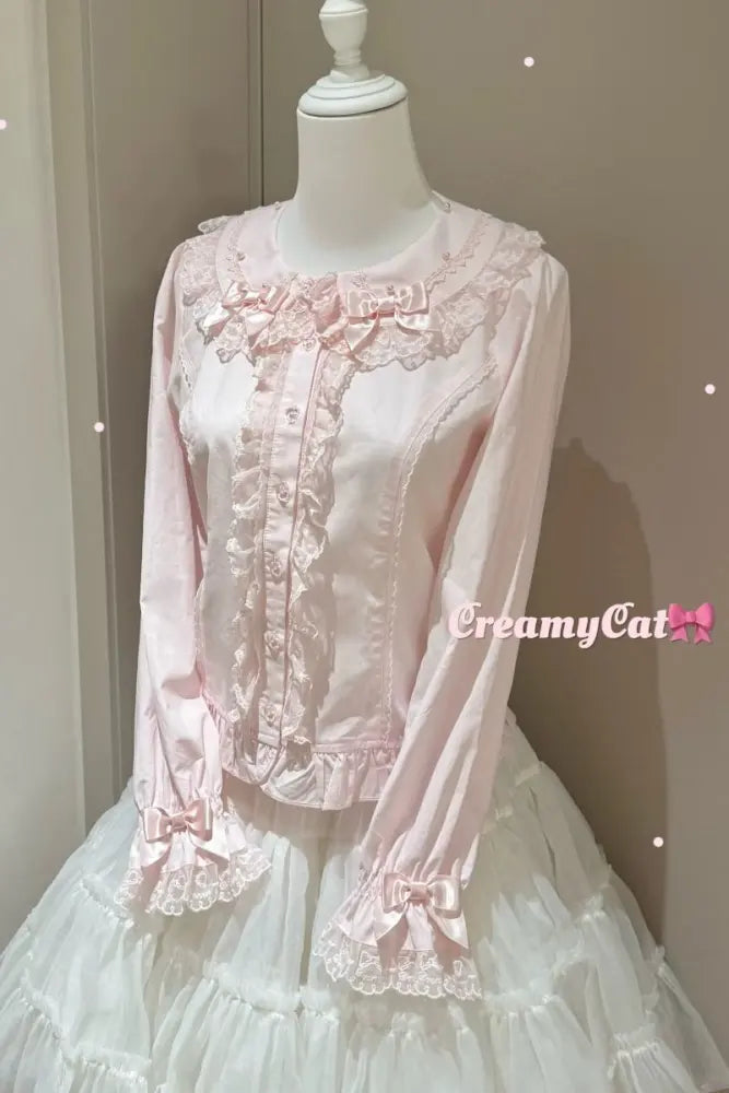 Lacework Frill Cotton Old School Lolita Blouse - image 22
