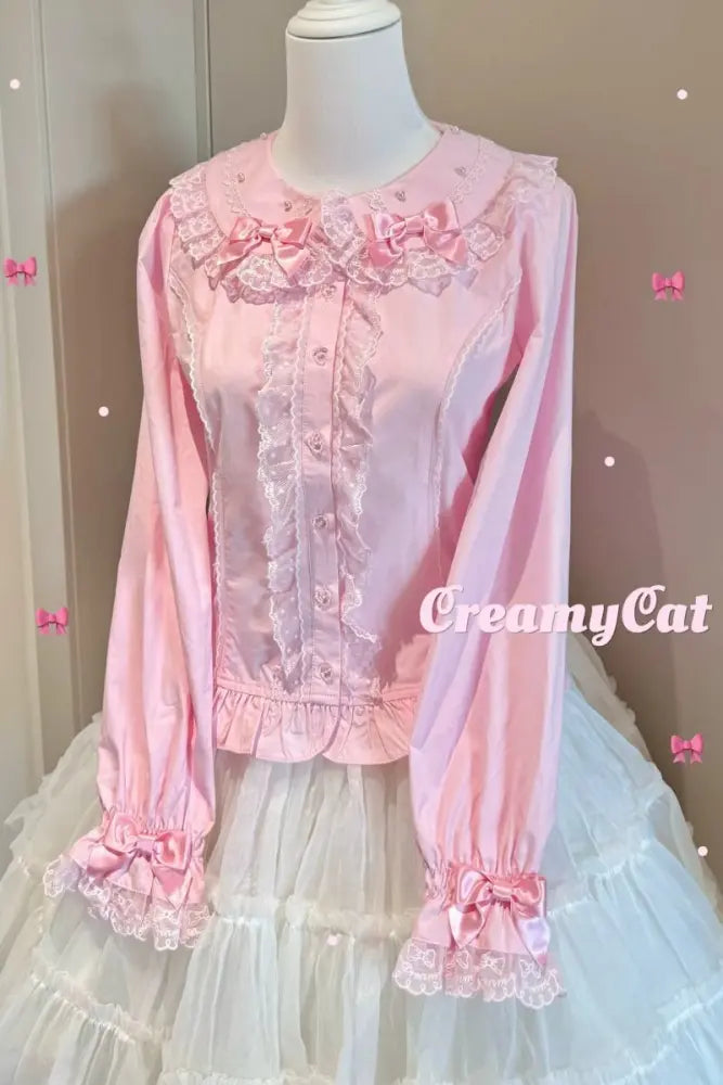 Lacework Frill Cotton Old School Lolita Blouse - image 23