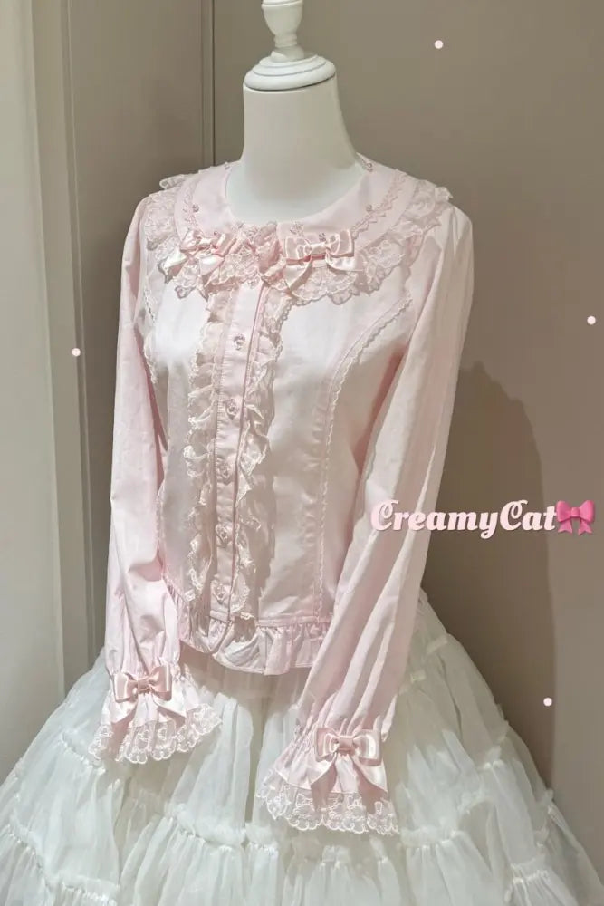 Lacework Frill Cotton Old School Lolita Blouse - image 6