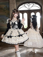 Pearl Lace Short JSK Set with Cardigan and Bow Clip - Mademoiselle Pearl - image 3