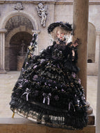 Black and Purple Floor-Length Hanayome Hime Lolita Dress - image 1