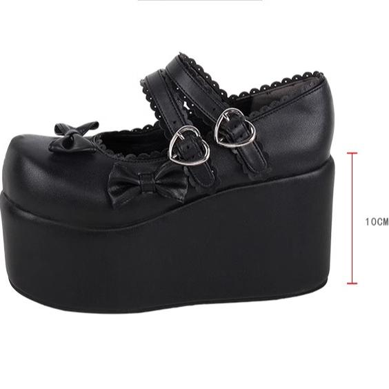 Angelic Imprint - Punk Lolita Shoes High Platform Shoes with Bow - image 6