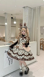 Plus Size Old-School Lolita Plaid JSK and OP Dress and Accessories - image 21