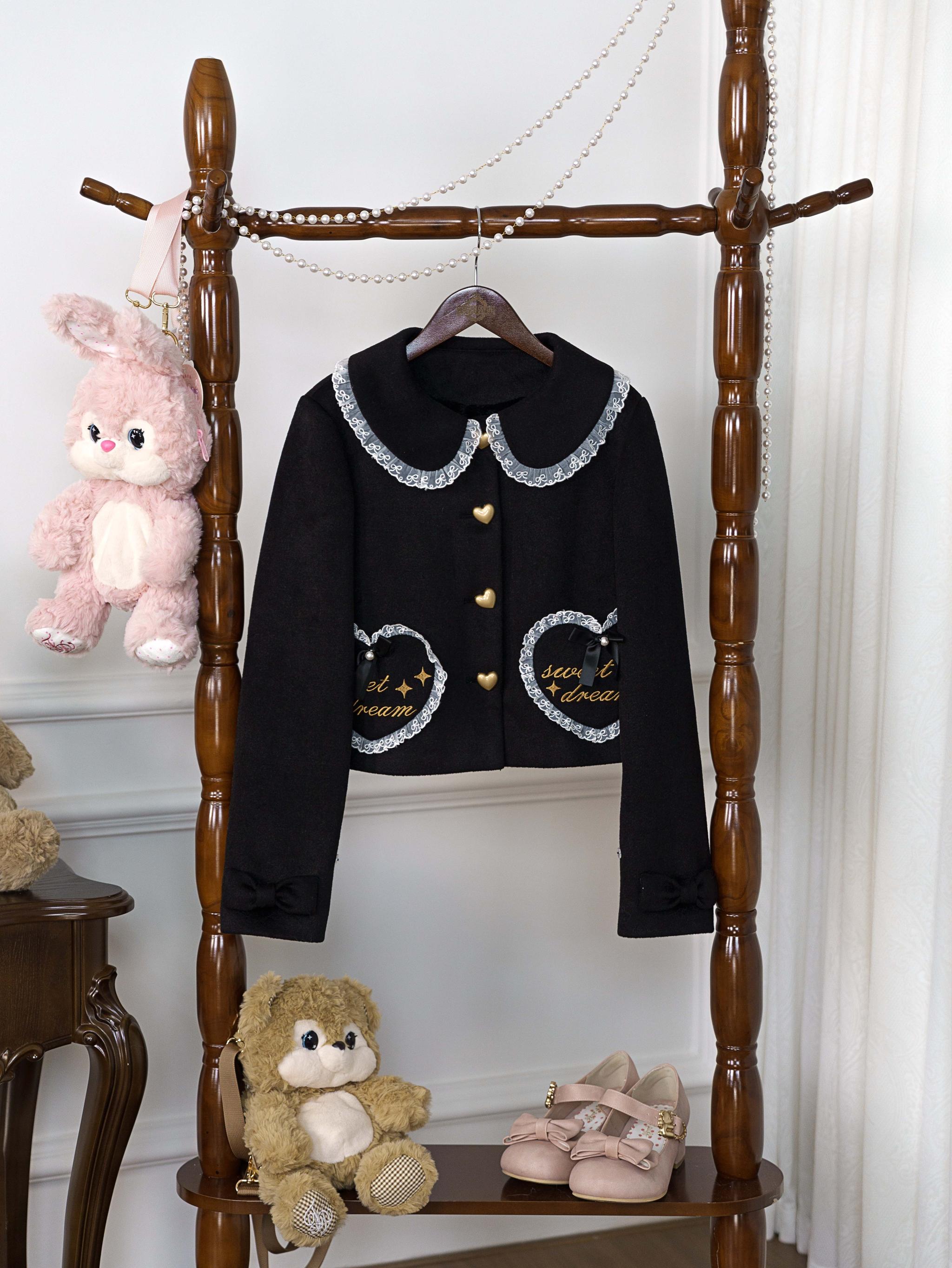 Milk Puff - Winter Fleece-Lined Sweet Lolita Coat, Detachable Collar Collection - image 33